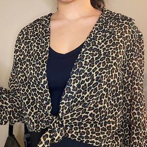 Notations Clothing Co. cheetah print blouse